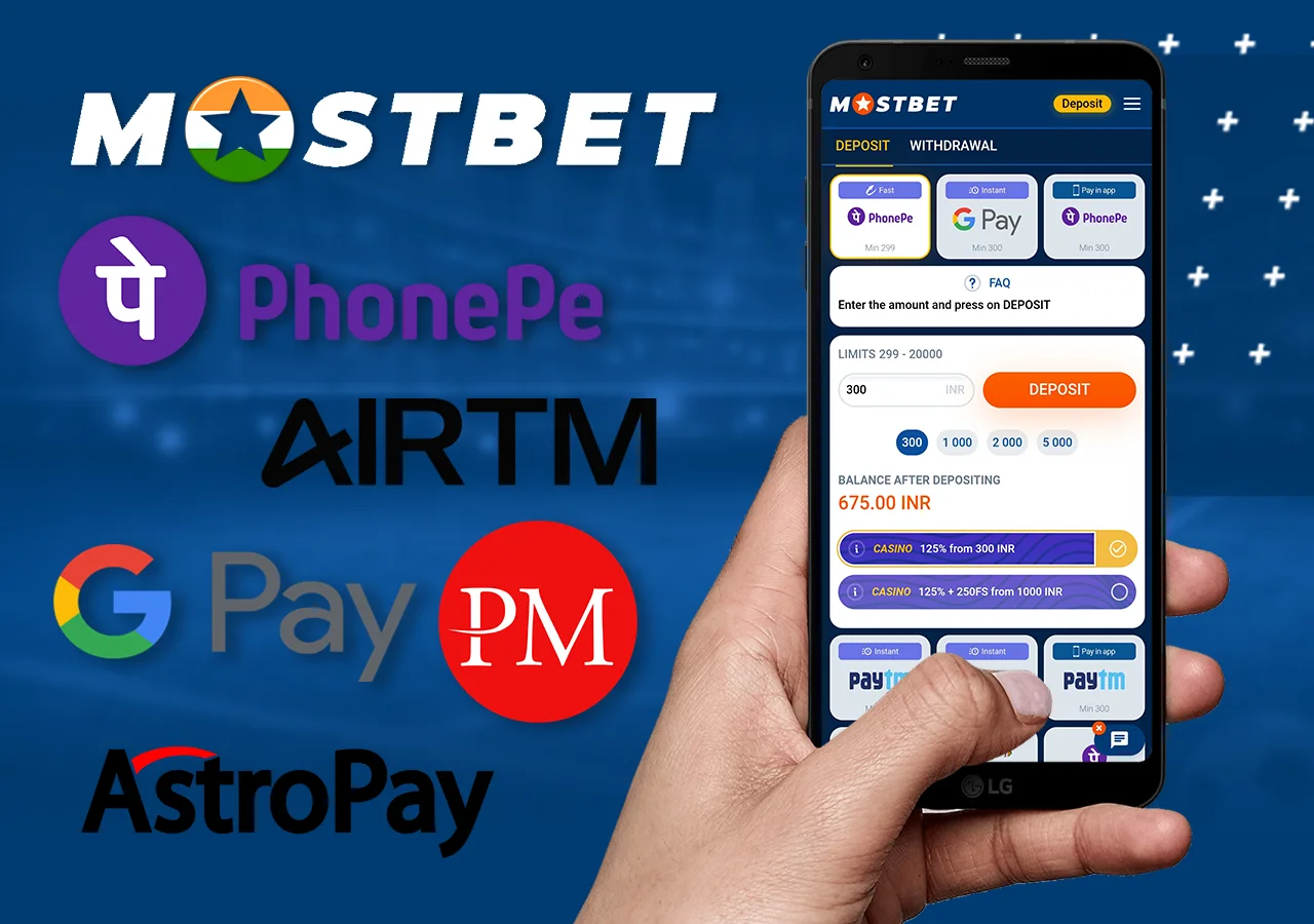 Available payment systems in Mostbet India
